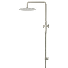 Round 300mm Twin Shower With Single Function Hand Shower & Square Gooseneck